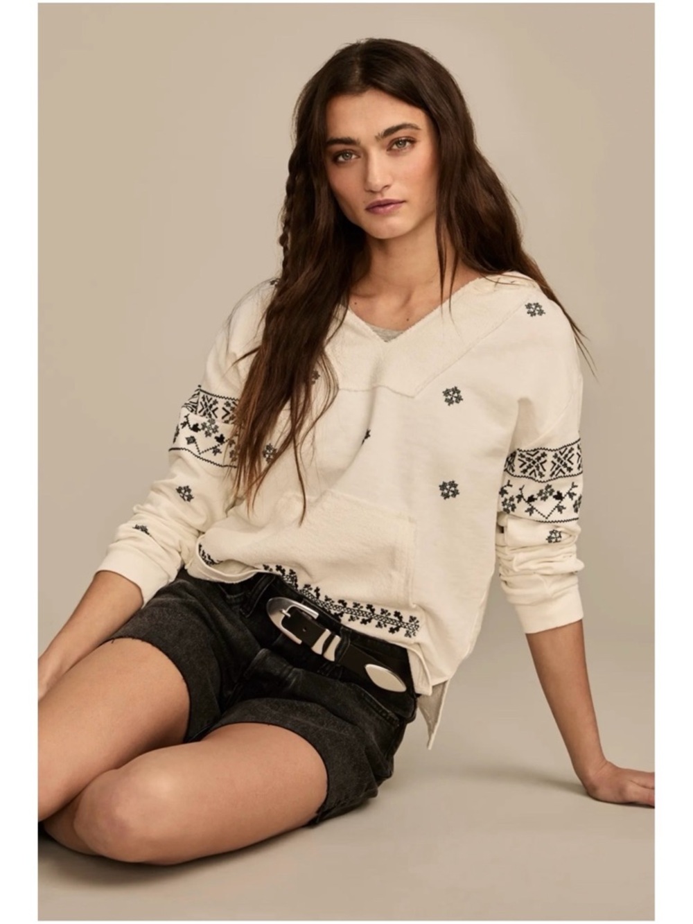 Lucky Brand Embroidered Baja Hoodie